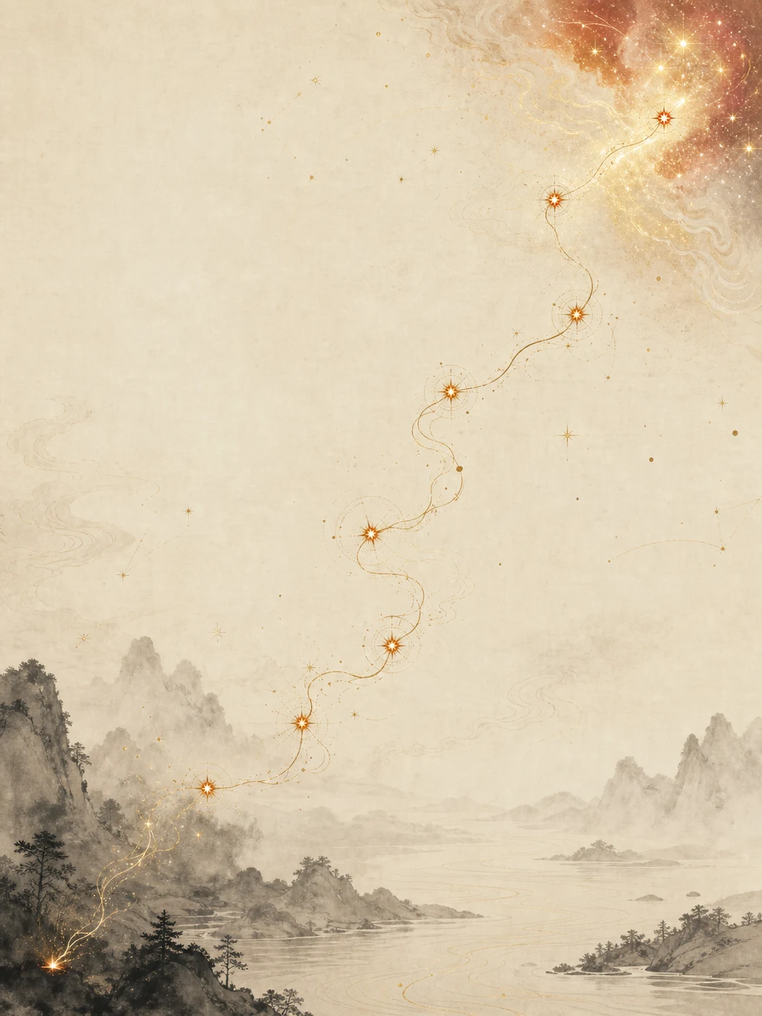 山川初火循八座星站升入星汉