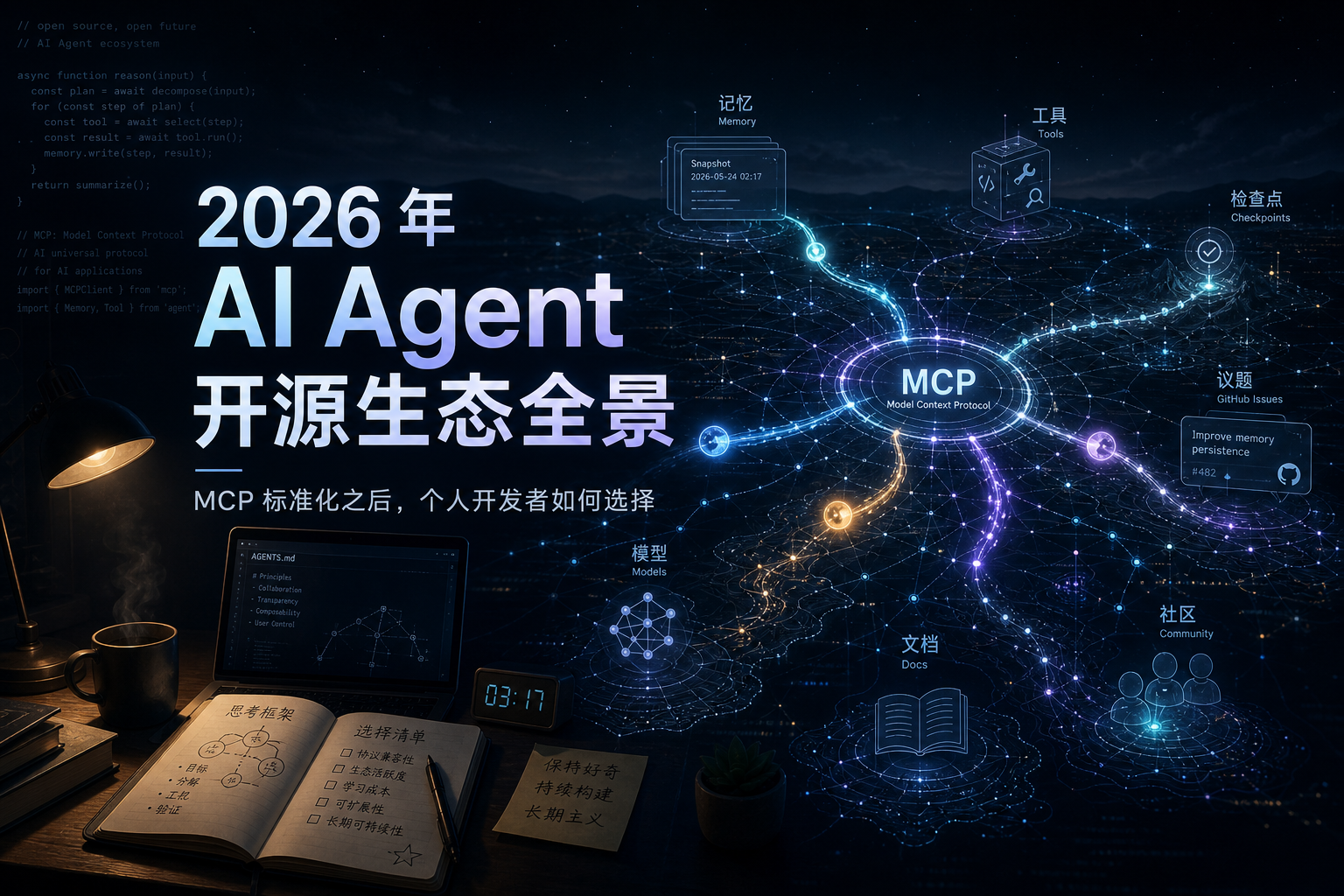2026 年 AI Agent 开源生态全景 · 封面