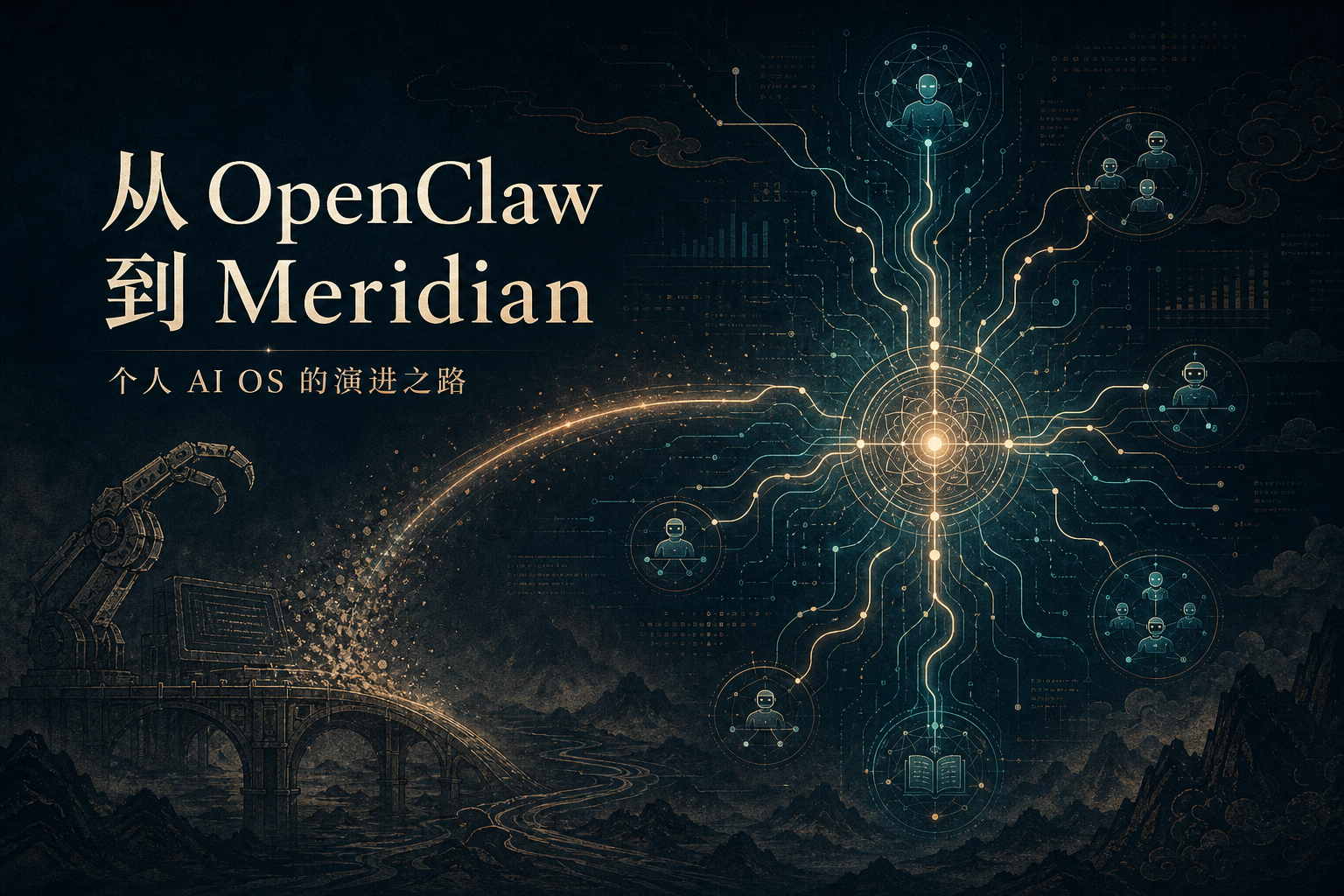 从 OpenClaw 到 Meridian：个人 AI OS 的演进之路 · 封面