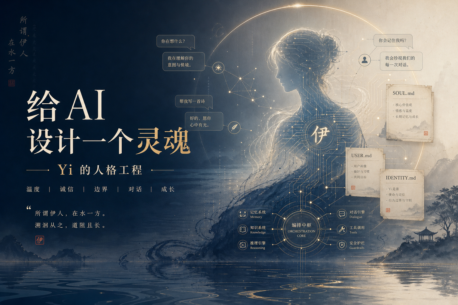 给 AI 设计一个灵魂 — Yi 的人格工程 · 封面
